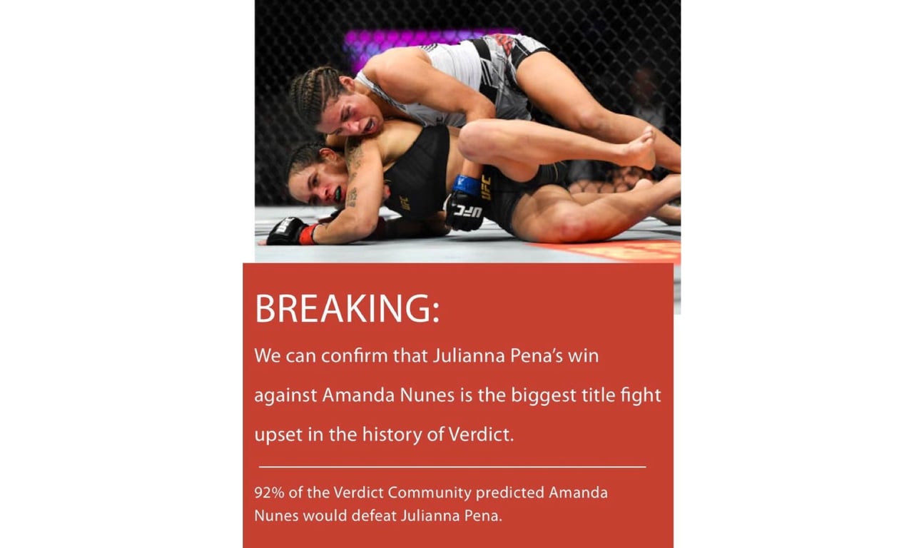 This result still stands as the biggest upset in the history of Verdict.