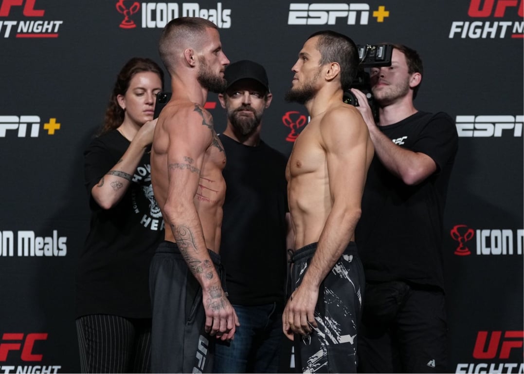 Nate Maness face off against the undefeated Umar Nurmagomedov. Credits to: Jeff Bottari-Zuffa LLC