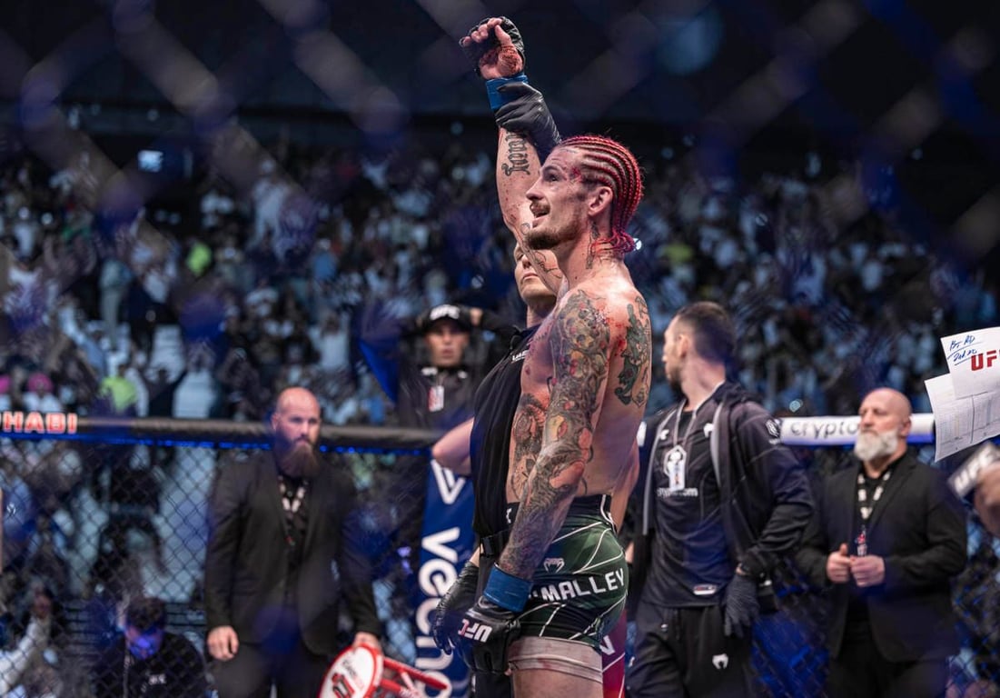 Seam O'Malley getting the victory in his last bout against against Petr Yan at UFC 280. Credits to: Craig Kidwell - USA TODAY Sports.
