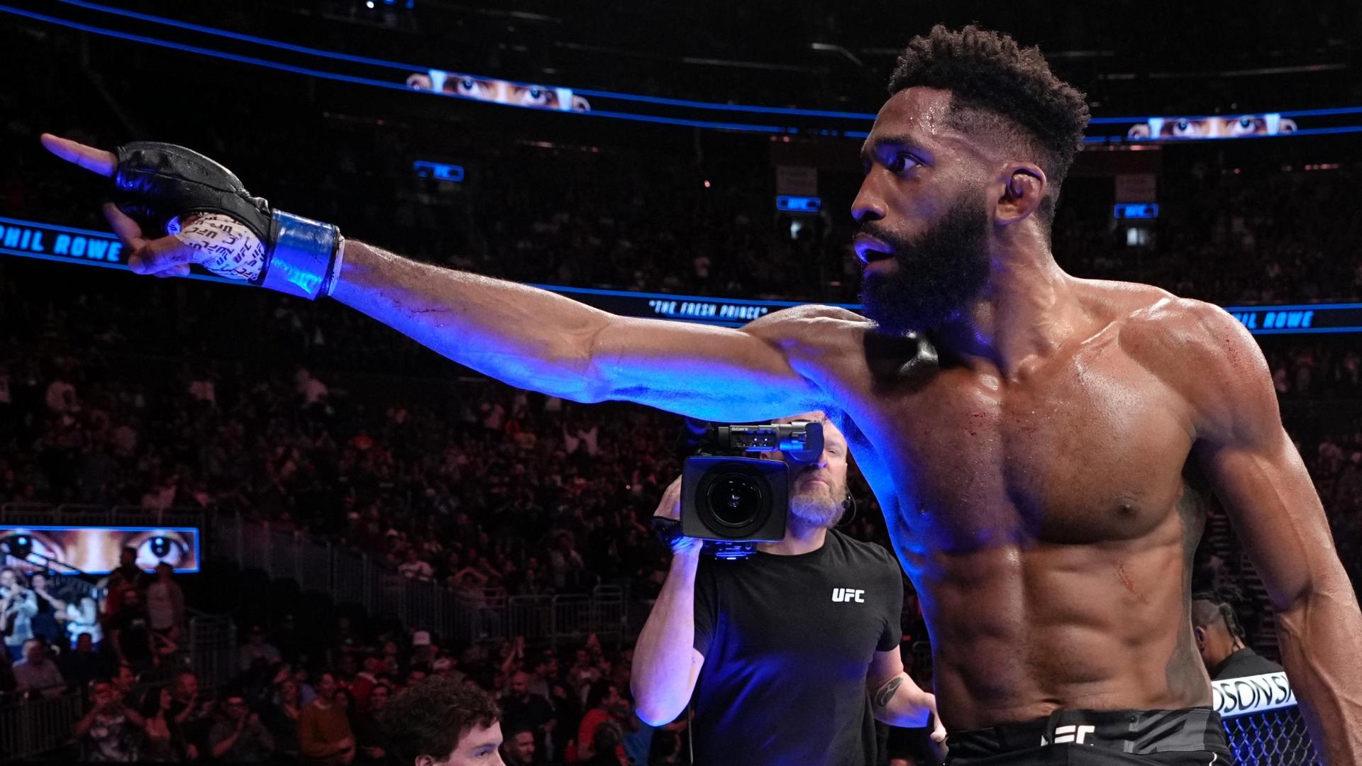 Phil Rowe celebrates after defeating Louis Cosce. Photo by Zuffa LLC.