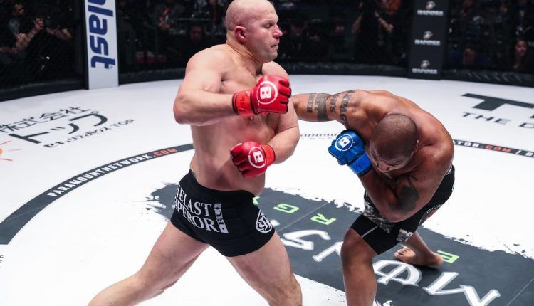 Fedor Emelianenko takes on Quinton Jackson in Japan. Credit: Bellator MMA