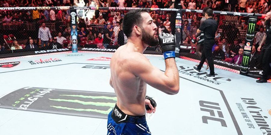 Nassourdine Imaov celebrates after a knockout win against Jared Cannonier. Credit: Getty Images