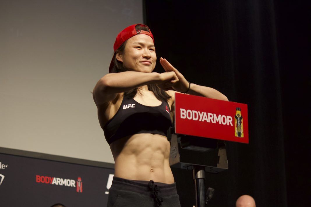 Weili Zhang shows respect at weigh ins ahead of UFC 248. Credits to: Rodney James Edgar-Cageside Press.