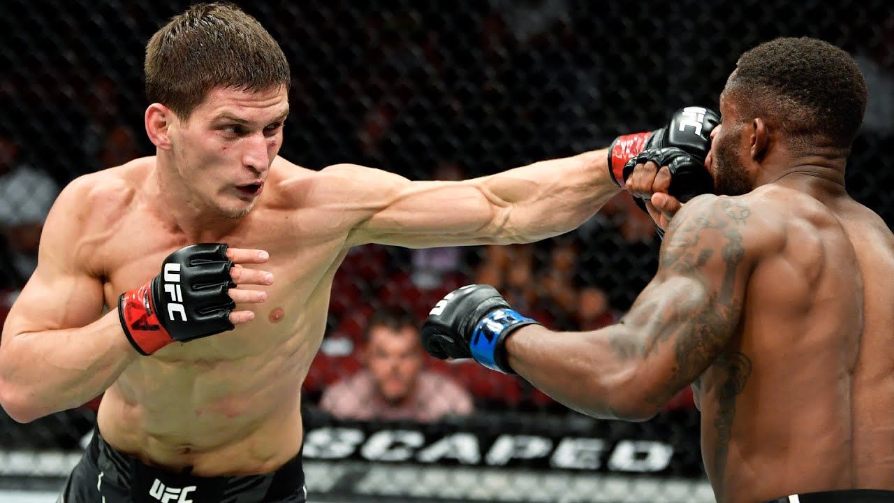 Movsar Evloev delivering a stiff jab. Credits to: Chris Unger - Zuffa LLC.