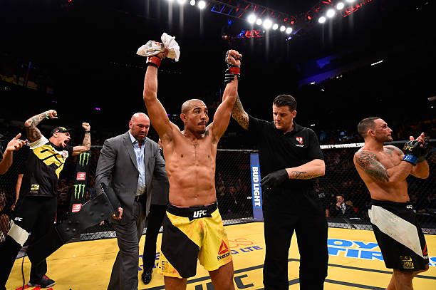 José Aldo at UFC 156 when he defeated Frankie Edgar. Credits to: Jeff Bottari - Zuffa LLC.