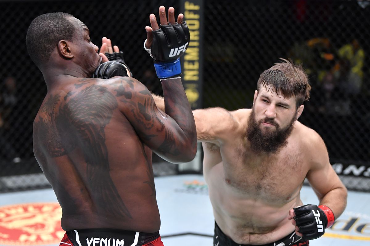 Tanner Boser cracks Ovince Saint Preux with an overhand. Credit: MMA Fighting.
