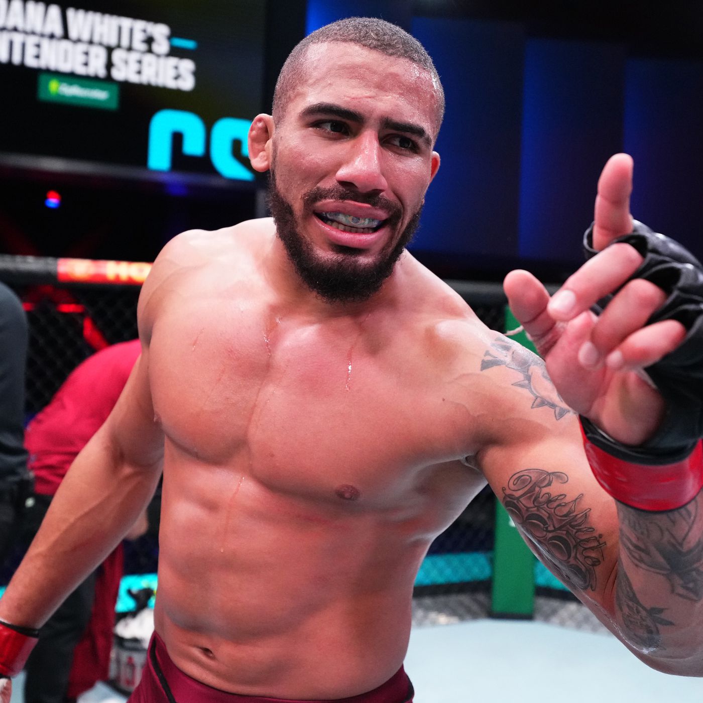 Petrino after his contender series KO. Photo by MMA Fighting.