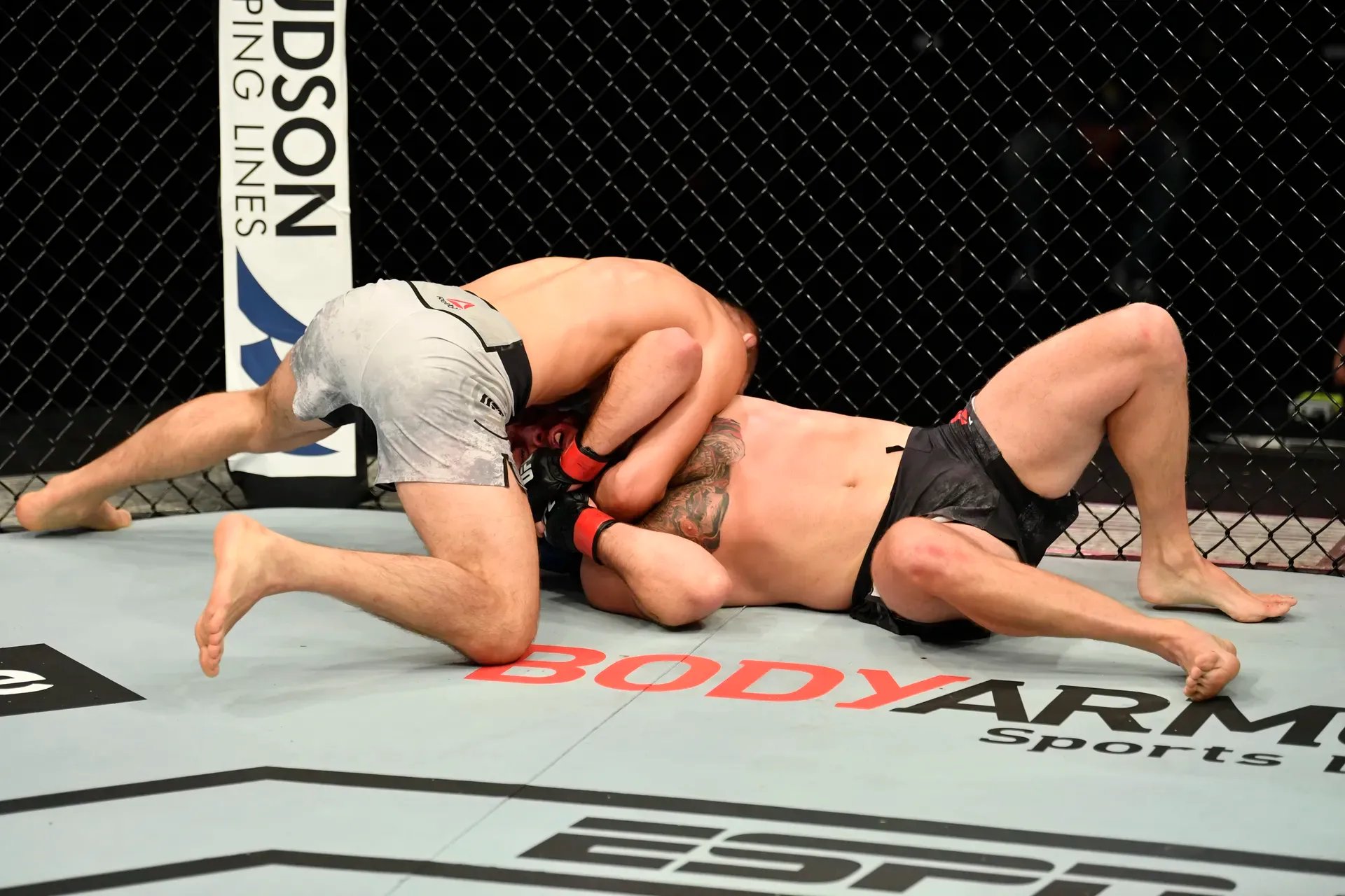 Khamazt Chimaev submits John Phillips by d'arce choke. Credit: Jeff Bottari/Zuffa LLC
