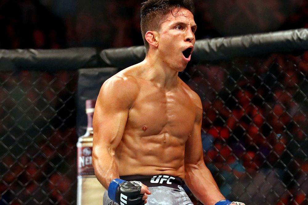 Joseph Benavidez celebrates his win against Jussier Formiga. Credits to: David Berding-USA Today Sports