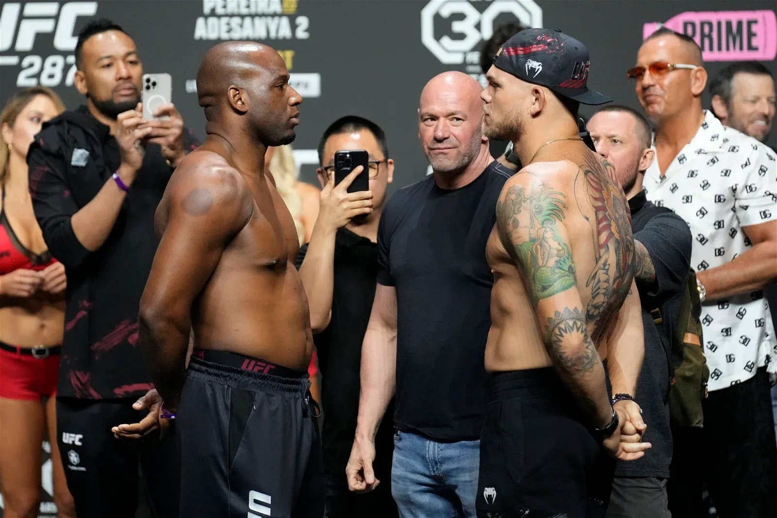 Karl Williams faces off against Chase Sherman at UFC 287. The fight was rescheduled to this weekend. Photo by Bloody Elbow.