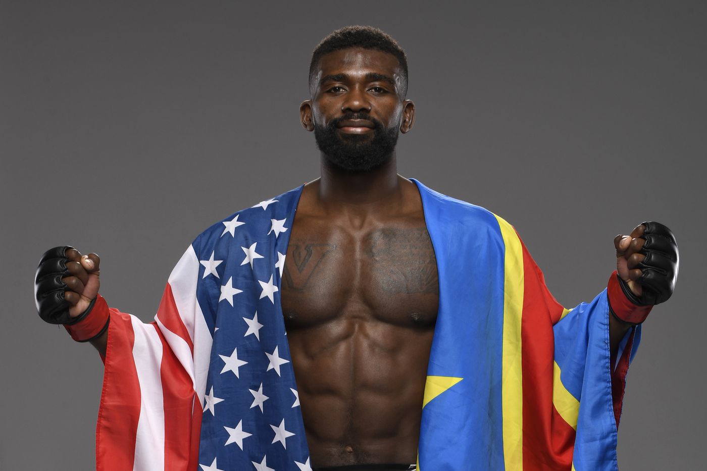 During his UFC run, Impa's father sewed the flags together for him. Photo by MMA Mania.