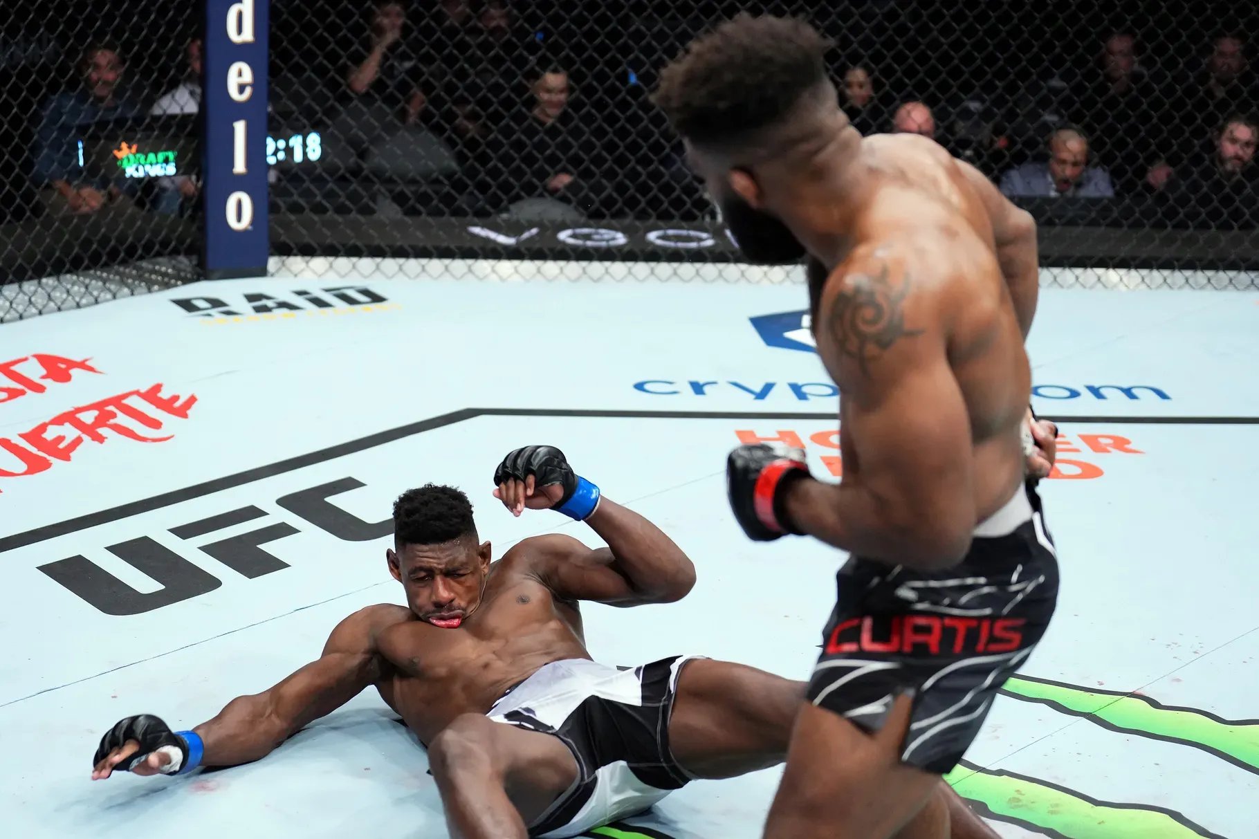 Chris Curtis knocks out Joaquin Buckley. Credit: Chris Unger - Zuffa LLC.