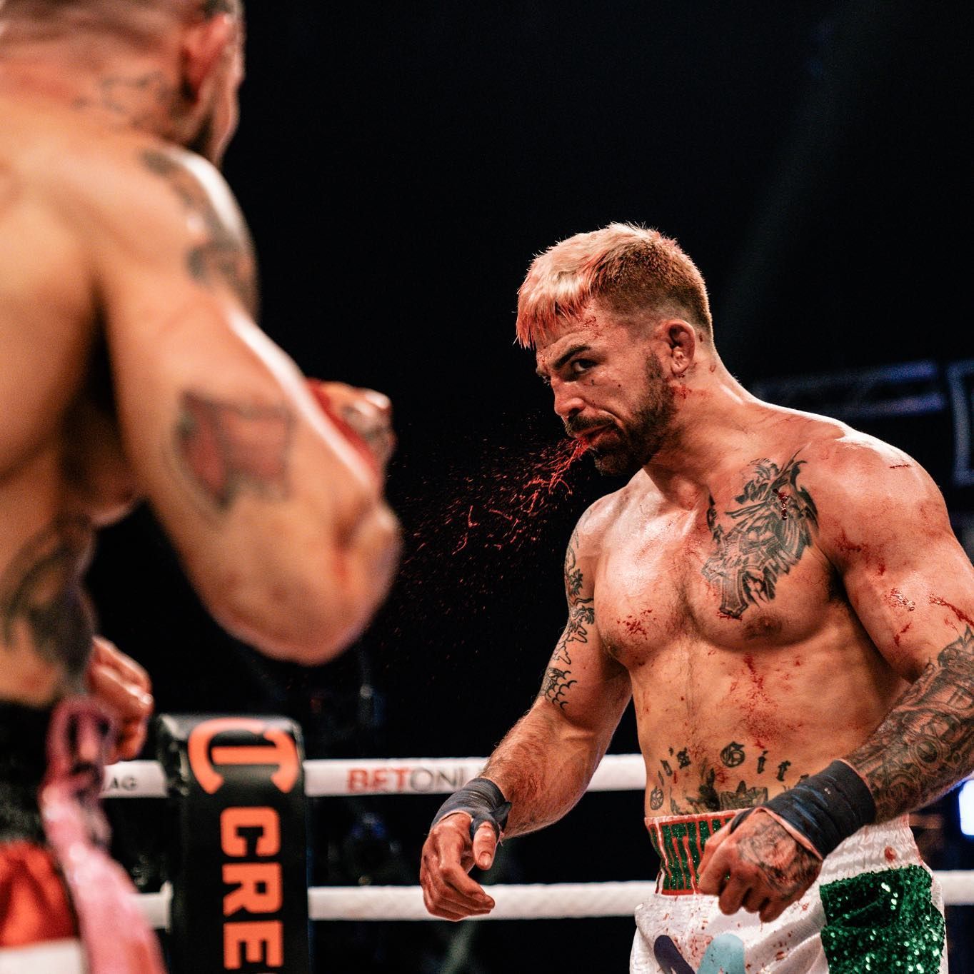 Mike Perry in his bare-knuckle fight against Julian Lane. Photo by BKFC.