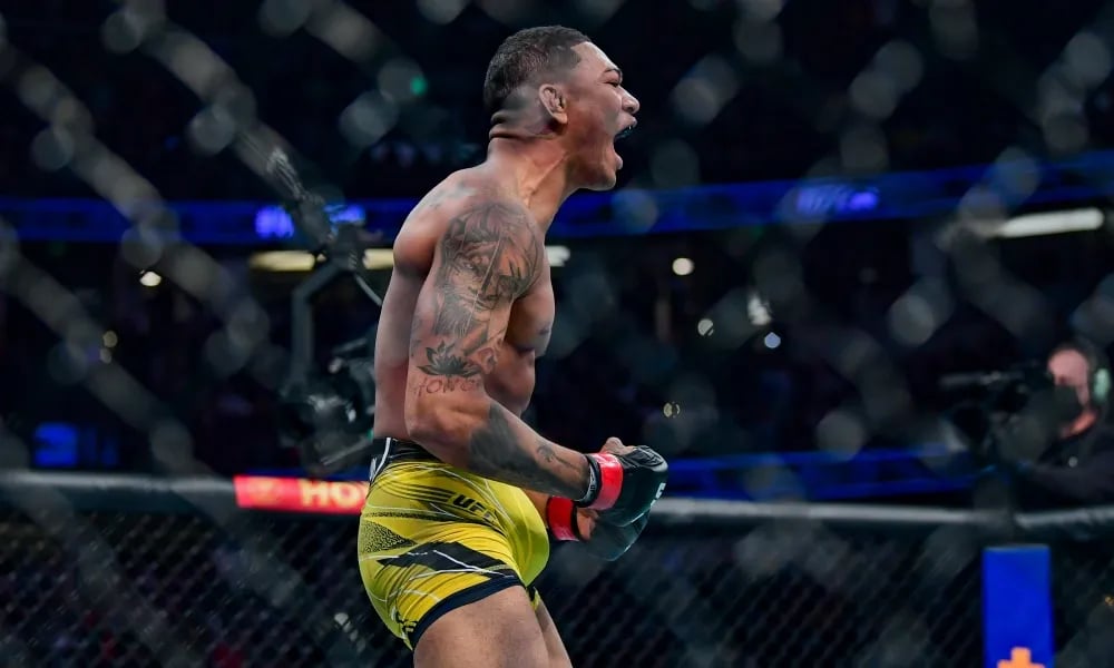 Michael Morales celebrating after defeating Trevin Giles. Photo by Nolan King - MMA Junkie.