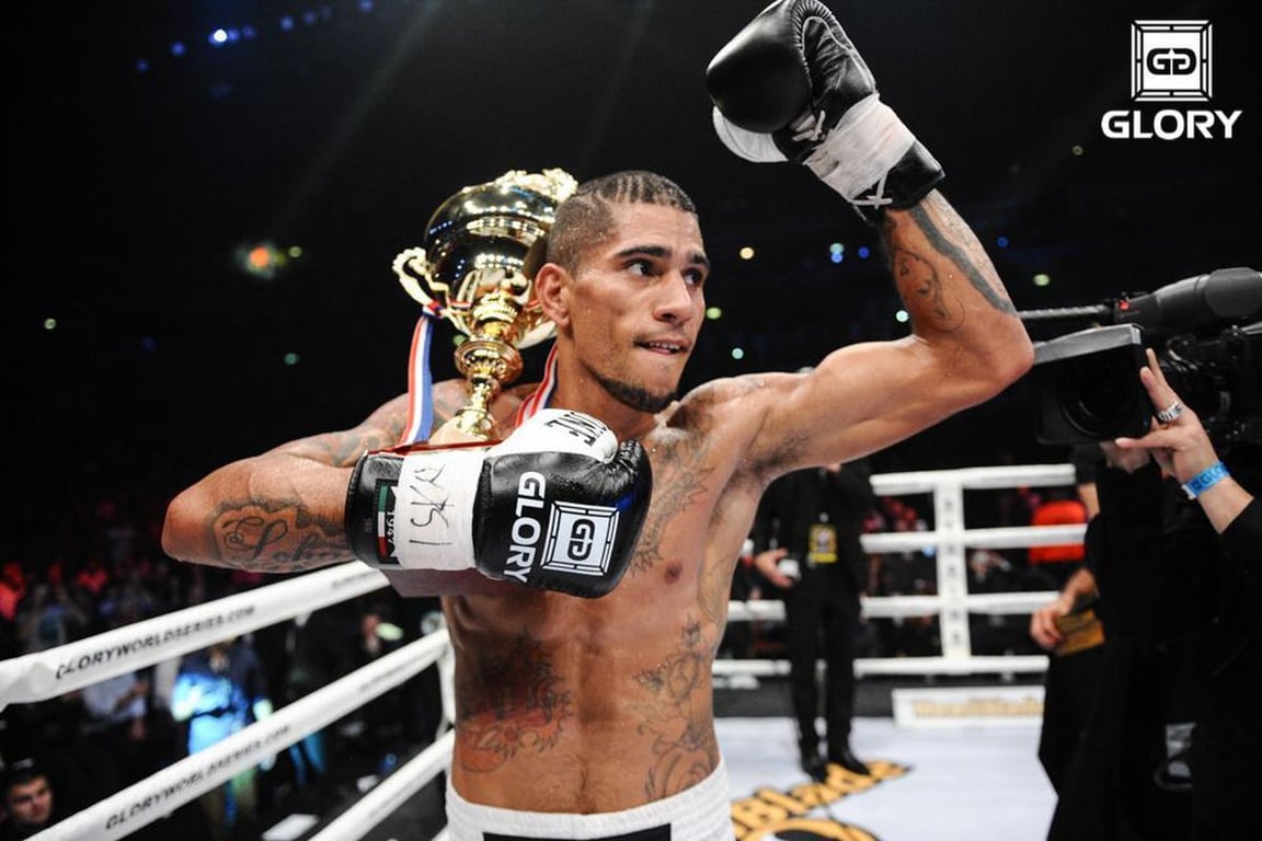 Alex Pereira after winning the Glory Kickboxing Middleweight Contender Tournament. Credits to: Glory Kickboxing