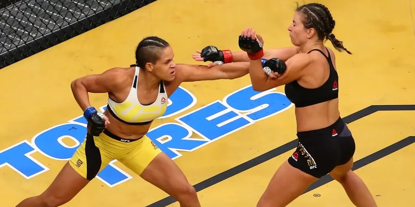 UFC 200 featured a special yellow colored octagon canvas. Credits to: Harry How - Zuffa LLC.