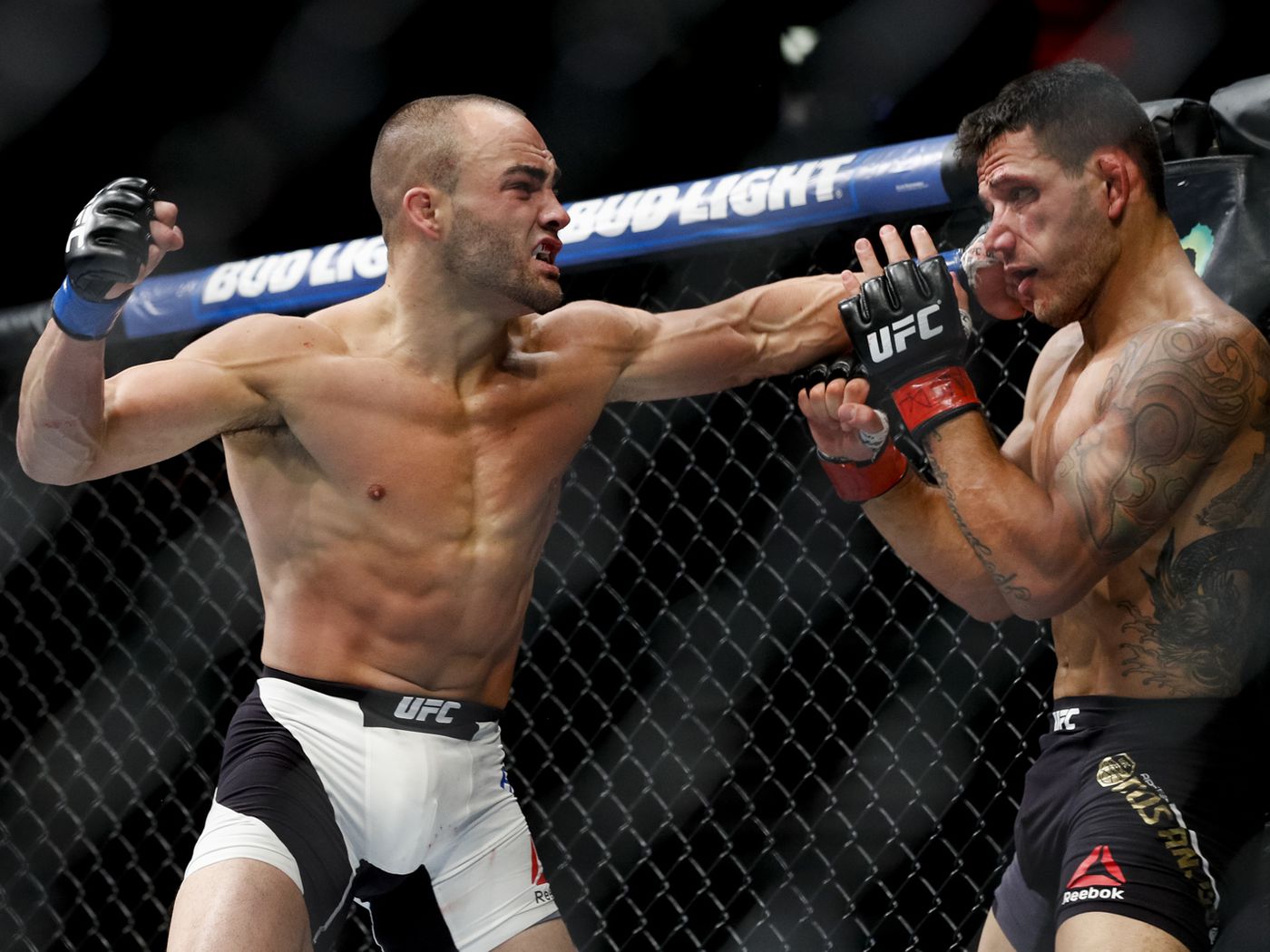 Eddie Alvarez defeated Rafael Dos Anjos to win the lightweight title. Photo by MMA Fighting.
