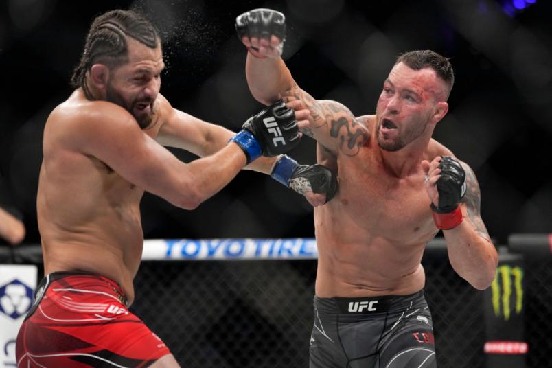 Jorge Masvidal battling with Colby Covington at UFC 272. Credits to: Chris Unger - Zuffa LLC.
