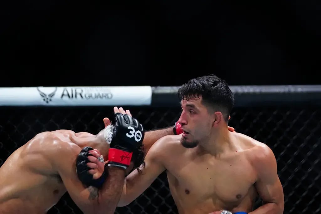 Adrian Yanez during his bout vs. Rob Font. Credits to: Rich Storry - USA TODAY Sports,