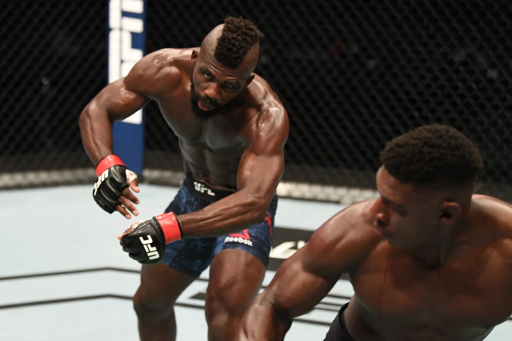 Joaquin Buckley knocks out Impa Kasanganay and wins Knockout of the Year. Credit: Josh Hedges/Zuffa LLC