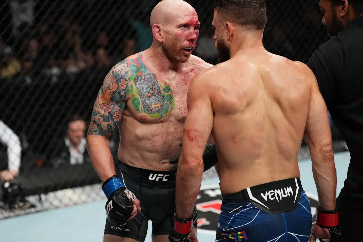 Kattar & Emmett staredown. Credits to: Josh Hedges/Zuffa LLC. 