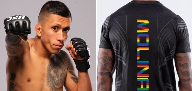 Jeff Molina's pride month fight gear. Credits to: Zuffa LLC.
