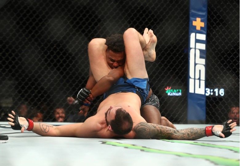 Paul Craig tells referee Al Guinea to stop the fight after dislocating Jamahal Hill's arm. Credits to: Mark J. Rebilas-USA TODAY Sports