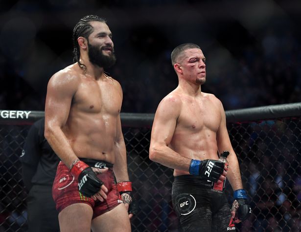 Jorge Masvidal and Nate Diaz after their fight was called off. Credits to: SIPA USA/PA Images