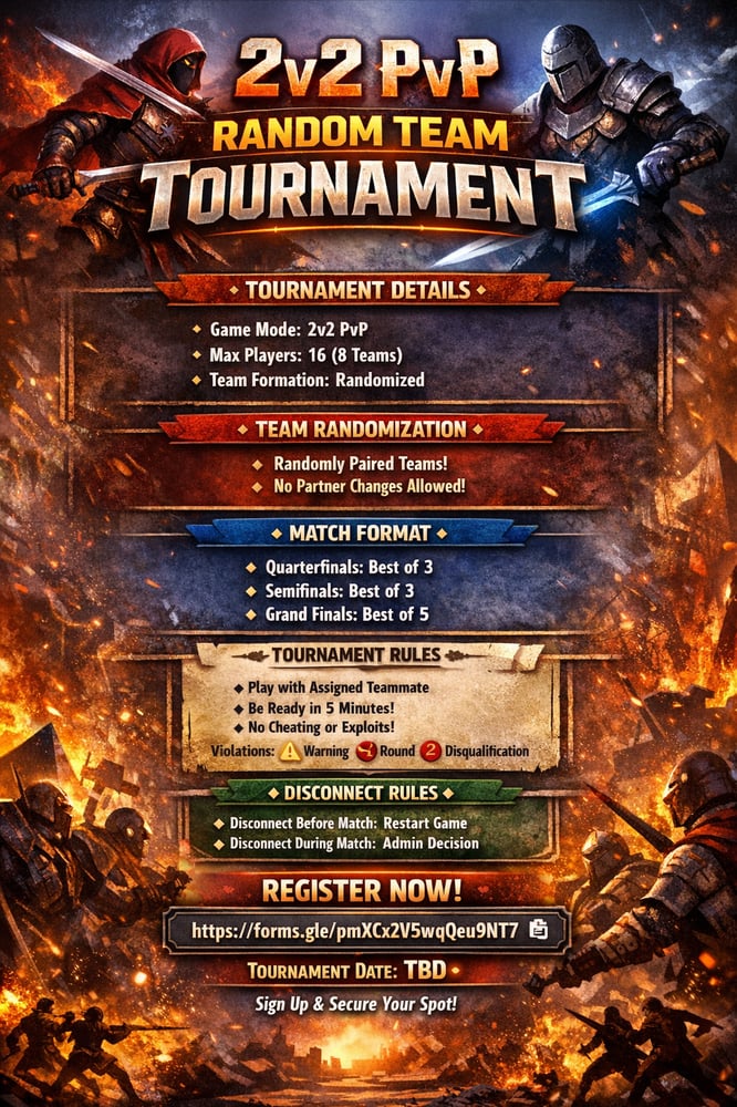 🔥 2v2 PvP Random Team Tournament Announcement 🔥
