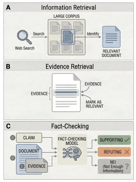 AfrIFact pipeline for document retrieval, evidence extraction, and claim verification