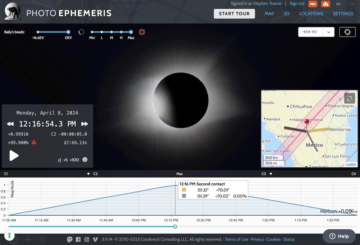 The Photo Ephemeris Eclipse Simulator