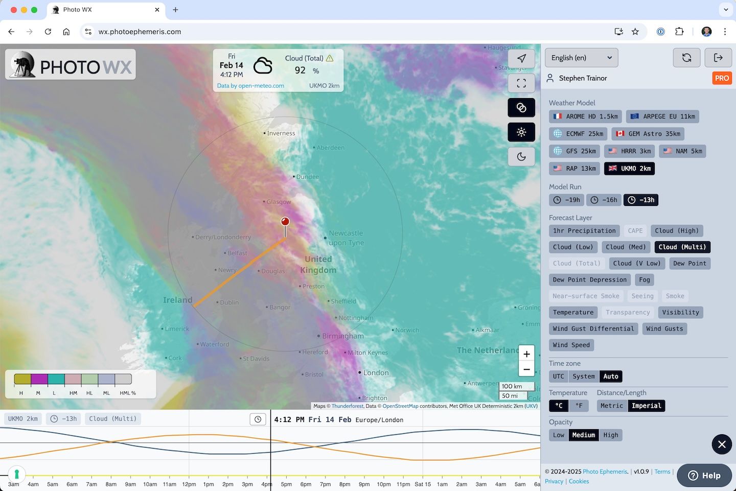 UK Met Office - Multi Level Cloud Forecast