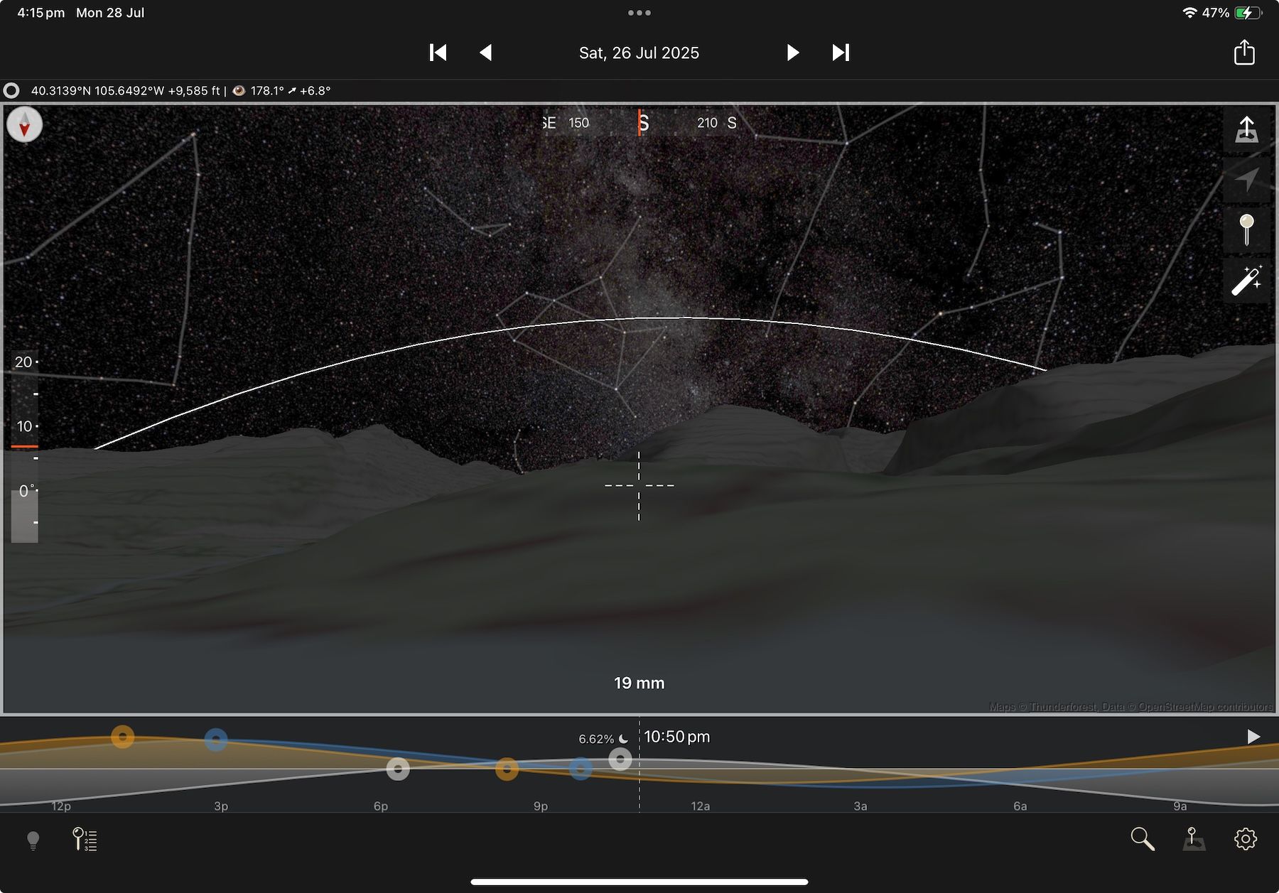 Simulation of Milky Way over Bear Lake in TPE 3D
