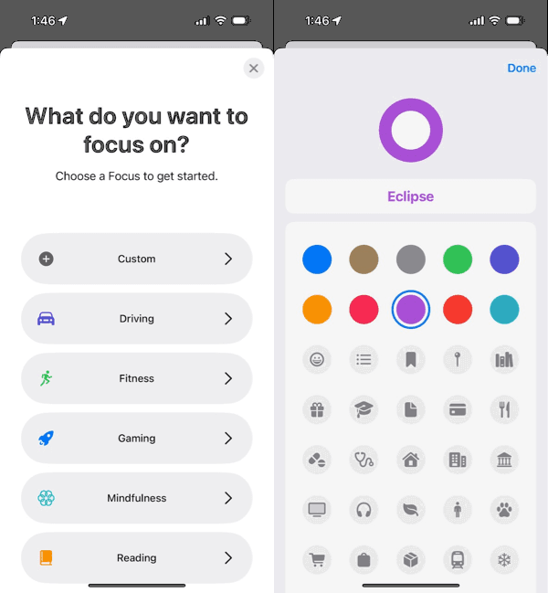 Focus purpose and name