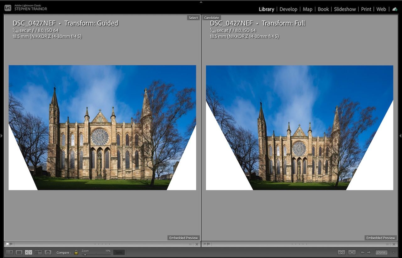 Transform Upright: Guided vs Full