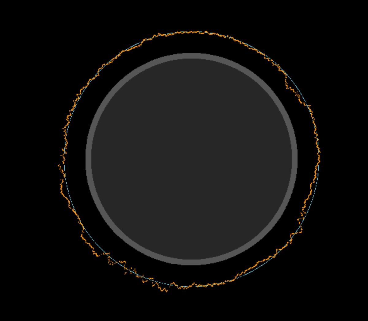 Lunar limb at max eclipse in Gatesville, TX