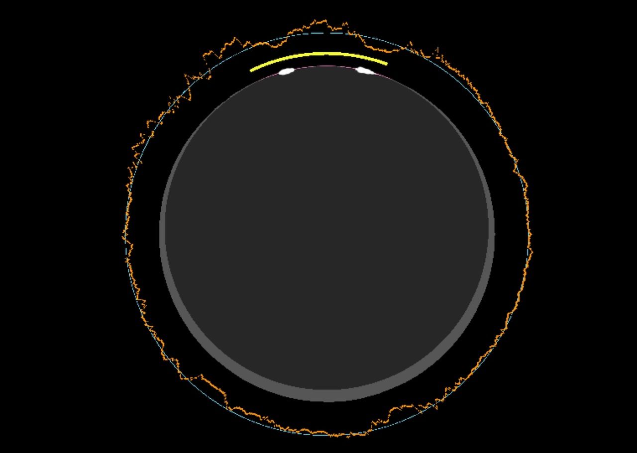 Double Diamond before C2 during 2 July 2019 eclipse, as viewed from CTIO
