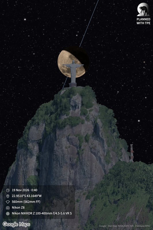 Christ the Redeemer and Moon – View in TPE
