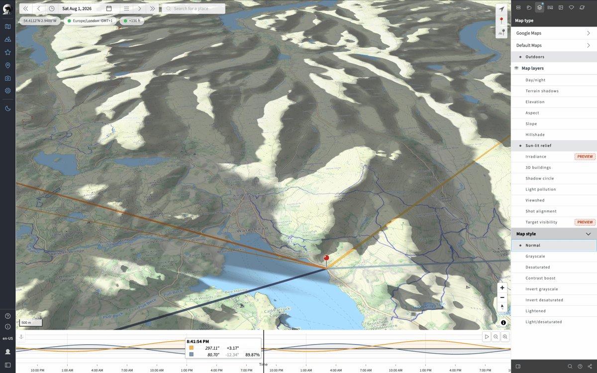 Dynamic Shadows and Hillshading