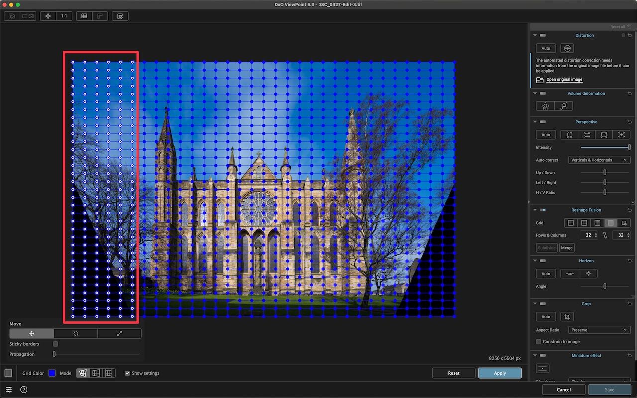 Grid Point Selection for Left Tower