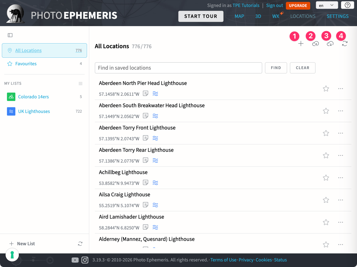 Locations Additional Controls