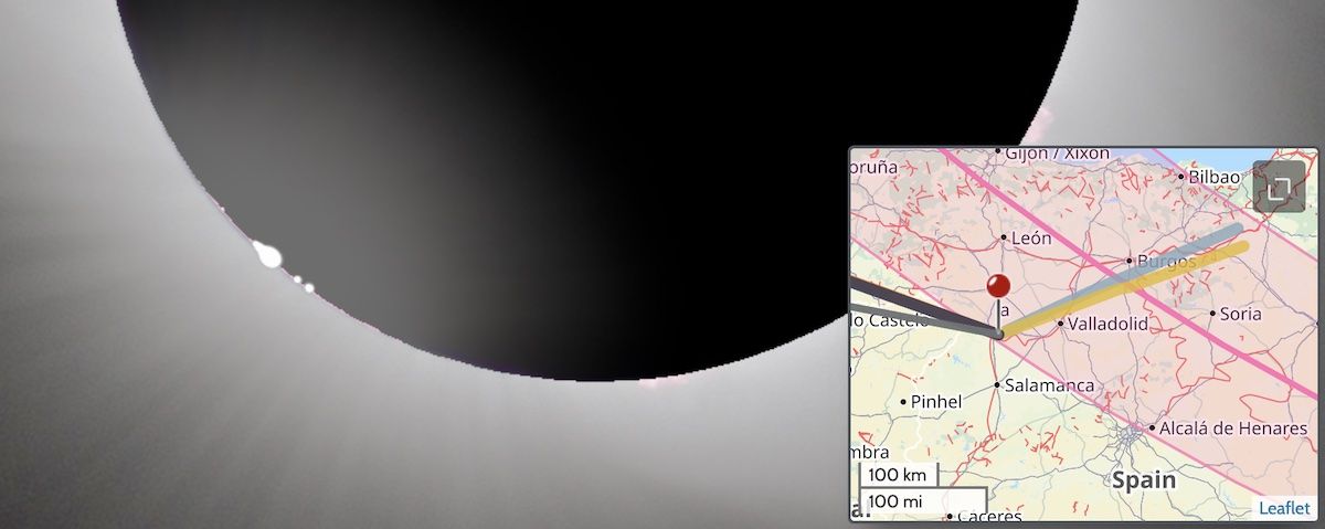 Corona, diamond ring, chromosphere and prominence