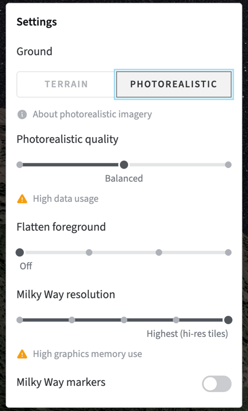Photorealistic Mode Settings in FPV