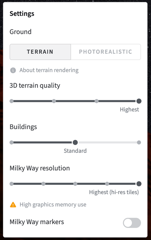 3D FPV Settings Panel