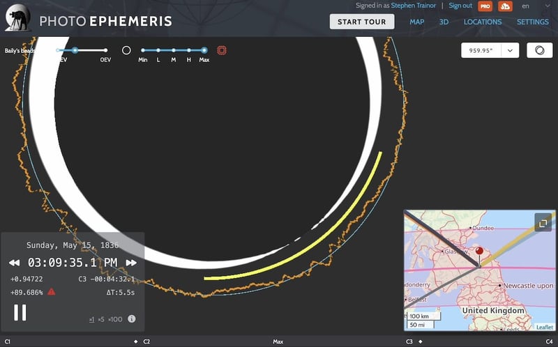 What did Francis Baily see?