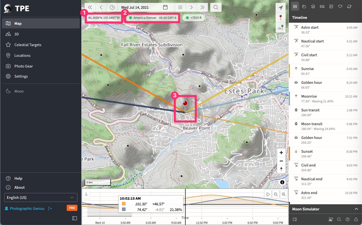 TPE set to Estes Park for the Getting Started with TPE Web Tutorial