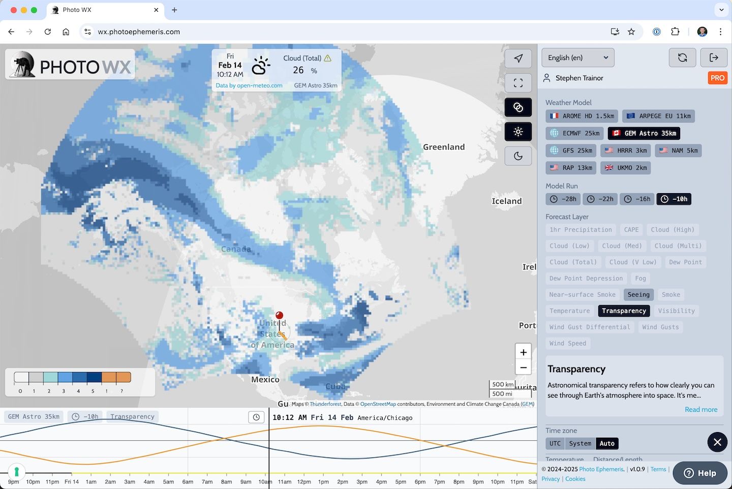 CMC GEM Astronomy Transparency Forecast