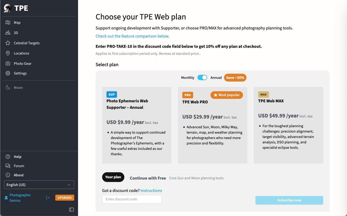 Choosing and Purchasing a TPE Web Subscription