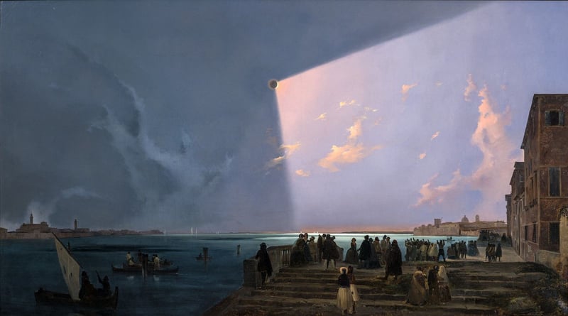 Eclissi di sole a Venezia, by Ippolito Caffi