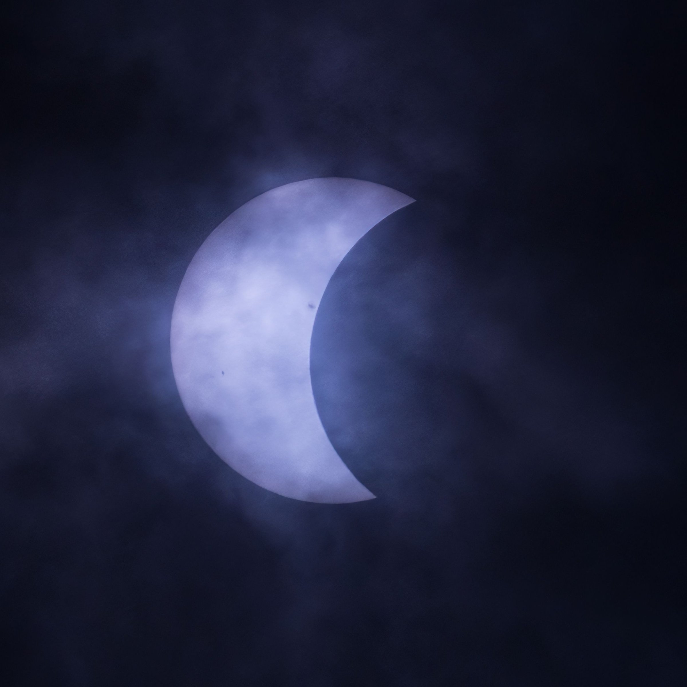 April 8 2024 Eclipse - Sunspot about to be obscured